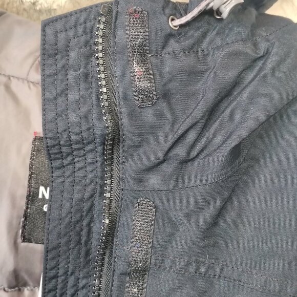 The North Face Down Jacket Womens Small Black Fur Hood Belted Winter Parka Coat - Picture 11 of 16